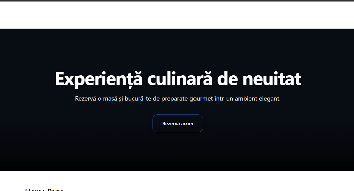 Screenshot for Restaurant Website